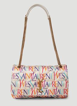 推荐Jamie Logo Print Medium Shoulder Bag in White商品