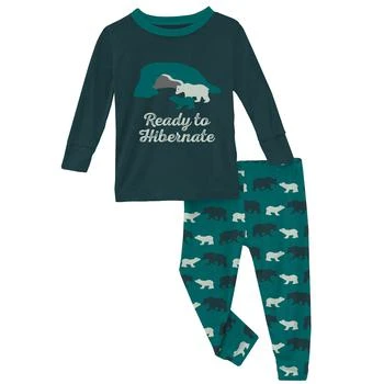 KicKee Pants | Long Sleeve Graphic Pajama Set (Toddler/Little Kids/Big Kids) 4.4折起, 独家减免邮费