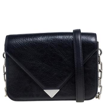 亚历山大·王包, [二手商品] Alexander Wang | Alexander Wang Black Crinkled Leather Small Prisma Shoulder Bag商品图片 6.7折