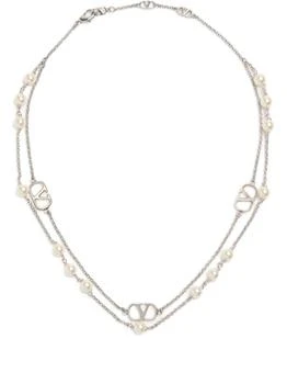 Valentino | Valentino Garavani Vlogo Signature Necklace With Swarowski Pearls,商家Baltini,价格¥4321