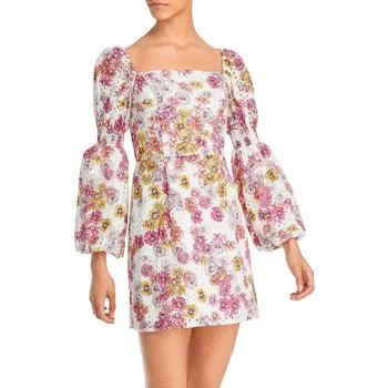 推荐WAYF Womens Floral Print Short Mini Dress商品