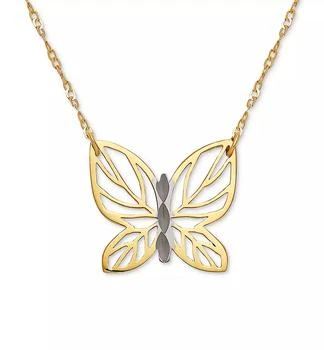 Italian Gold | Butterfly 17" Pendant Necklace in 10k Gold,商家Macy's,价格¥772