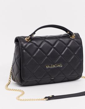 推荐Valentino Bags Ocarina cross body bag in black quilt with chain strap商品
