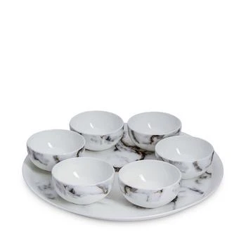 Prouna | Marble Venice Fog 7-Piece Seder Plate/Appetizer Set,商家Bloomingdale's,价格¥2094