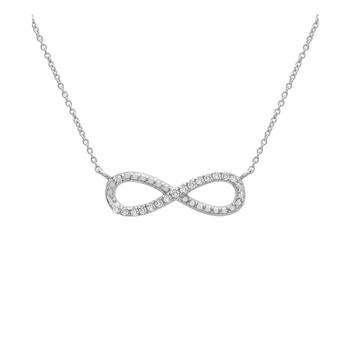 商品Diamond Infinity 18" Pendant Necklace (1/10 ct. t.w.) in Sterling Silver图片