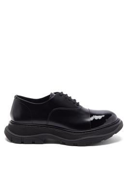 推荐Tread patent-toecap leather Derby shoes商品