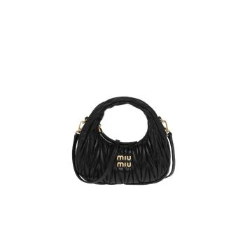 推荐包邮包税【预售7天发货】 MIUMIU缪缪 23秋冬 女士 手提包 Mini sac hobo Miu Wander en nappa matelassé 5BP078_N88_F0002_V_OOO商品