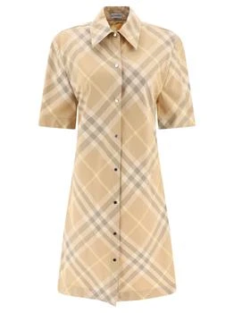 Burberry | Check Cotton Shirt Dress Dresses Beige 6.9折×额外9折x额外9.5折, 额外九折, 额外九五折