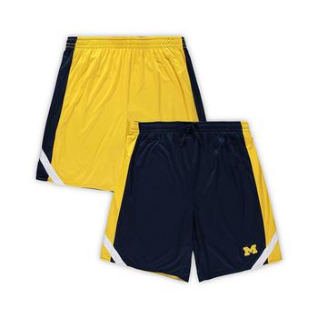 Colosseum | Men's Navy, Maize Michigan Wolverines Big and Tall Team Reversible Shorts商品图片,