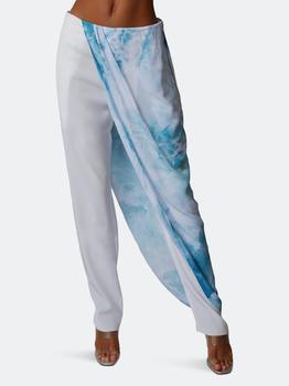 推荐Skirt Pant in White & Pacific Surf Crepe商品
