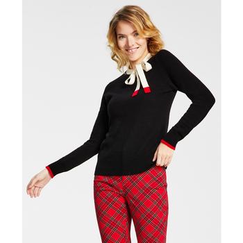 Charter Club | Women's Bow Detail Cashmere Sweater, Created for Macy's商品图片,7.5折×额外8折, 额外八折