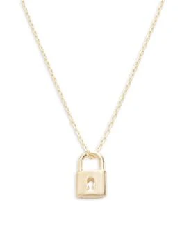 Saks Fifth Avenue | 14K Yellow Gold Padlock Pendant Chain Necklace,商家Saks OFF 5TH,价格¥2305