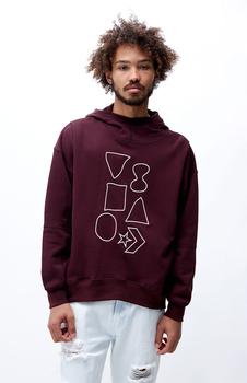 推荐Eco Maroon Shapes Graphic Bubble Hoodie商品