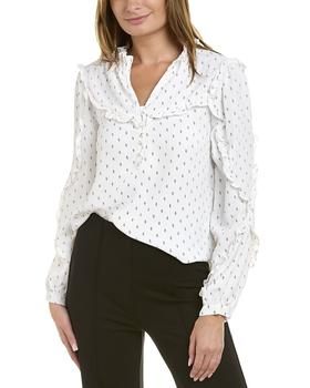 Vince Camuto经典款, Vince Camuto | Vince Camuto Ruffle Yoke Dot Top商品图片 4.4折
