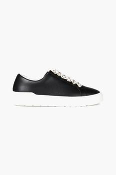 stuart weitzman是什么牌子, Stuart Weitzman | Excelsa faux pearl-embellished leather sneakers商品图片 3折