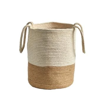 NEARLY NATURAL | 12" Handmade Natural Cotton Woven Basket Planter,商家Macy's,价格¥382