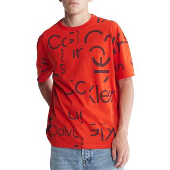 Calvin Klein | Men's Relaxed Fit Short-Sleeve Cutout Logo Print T-Shirt商品图片,4.9折