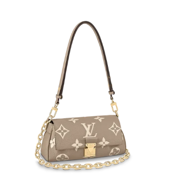 Louis Vuitton | LOUIS VUITTON 女士灰色/奶白色双色老花压纹粒面牛皮金扣金链单肩斜跨手提链条 M45836 包邮包税