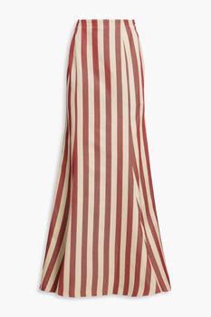 推荐Fluted striped cotton-jacquard maxi skirt商品