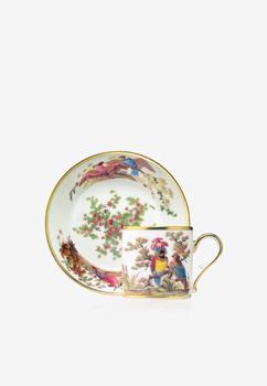 商品Ancienne M.Royale | Aux Perroquets Porcelain Litron Cup and Saucer - Set of 2,商家Thahab,价格¥2090图片