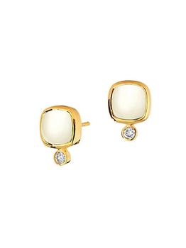 商品Syna | Candy Mini 18K Gold, Agate & Diamond Stud Earrings,商家Saks Fifth Avenue,价格¥8395图片