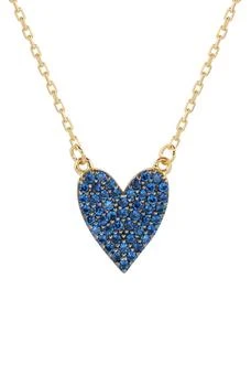 Suzy Levian | 14K Gold Plated Sterling Silver Pavé Cubic Zirconia Heart Pendant Necklace,商家Nordstrom Rack,价格¥920