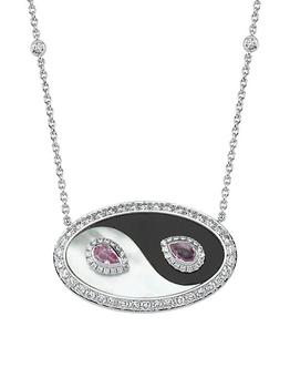 商品DANIELLE MARKS | Yin-Yang 18K White Gold & Multi-Gemstone Pendant Necklace,商家Saks Fifth Avenue,价格¥56418图片