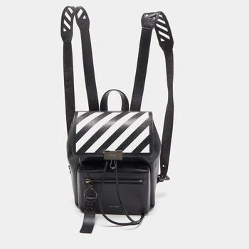 推荐Off-White Black/White Leather Diag Drawstring Backpack商品
