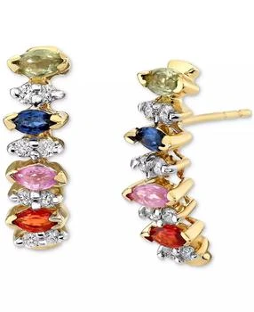 Macy's | Multi-Gemstone Drop Earrings in 14k Yellow Gold,商家Macy's,价格¥7292