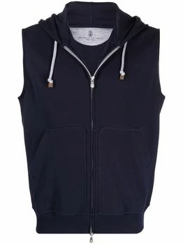 推荐Brunello Cucinelli Sleeveless Full-Zip Hoodie商品