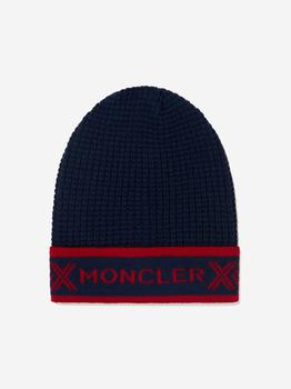 推荐Moncler Navy Baby Boys Wool Logo Hat商品