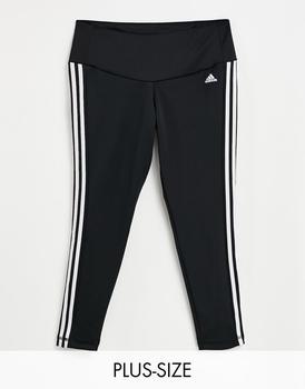 adidas plus, Adidas | adidas Training Plus 3 stripe 7/8 leggings in black商品图片 5.1折