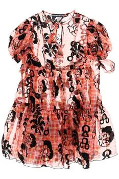CHOPOVA LOWENA | Chopova Lowena Orla Layered Puff Sleeved Tartan Dress 5.2折