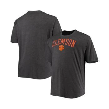 CHAMPION | Men's Gray Clemson Tigers Big and Tall Arch Over Wordmark T-shirt 