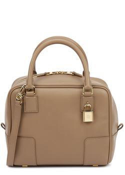 Loewe | Amazona 19 brown leather top handle bag商品图片,