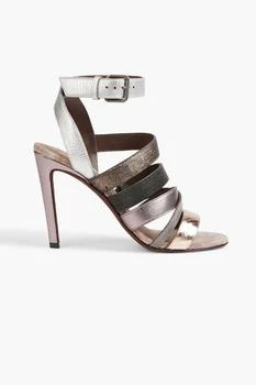 Brunello Cucinelli | Embellished metallic leather sandals 2.5折