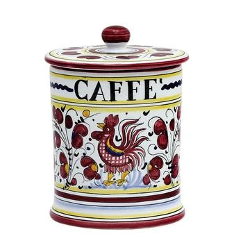 Artistica - Deruta of Italy | Orvieto Red Rooster: Caffe' (Coffee) Container Canister,商家Verishop,价格¥1268