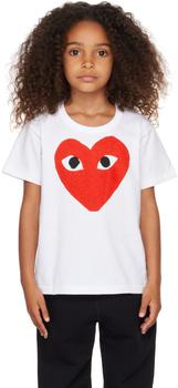 推荐Kids White Cotton Red Heart T-Shirt商品