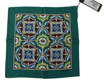 Dolce & Gabbana Majolica Patterned Square Handkerchief Scarf Men's Silk