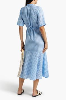 推荐Valencia checked cotton-blend midi dress商品