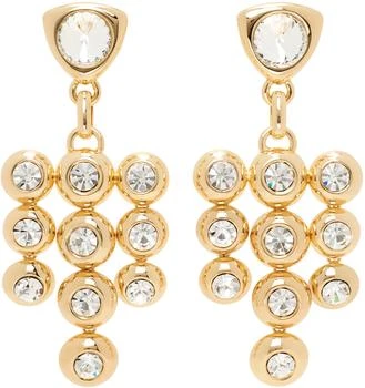 AREA | Gold Crystal Chandelier Earrings,商家SSENSE CA,价格¥826