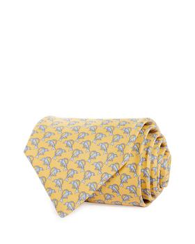 菲拉格慕经典款, Salvatore Ferragamo | Salvatore Ferragamo Dolphin Print Silk Classic Tie商品图片 7.8折×额外7.5折, 额外七五折
