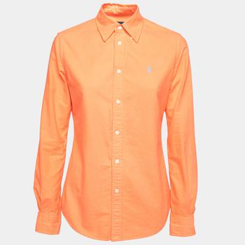 推荐Ralph Lauren Neon Orange Cotton Button Front Custom Fit Shirt S商品