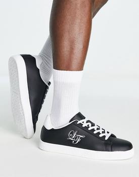 推荐Loyalty & Faith minimal lace up logo trainers in black商品