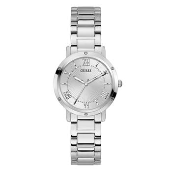 GUESS | Women's Silver-Tone Stainless Steel Bracelet Watch, 34mm商品图片,额外7.5折, 额外七五折