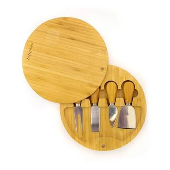 BergHOFF | BergHOFF Bamboo 6pc Round Covered Cheese Board Set, with 4 Tools, 8.7x1.5",商家Verishop,价格¥378