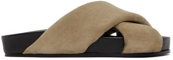 Jil Sander | Khaki Criss Cross Sandals商品图片,独家减免邮费