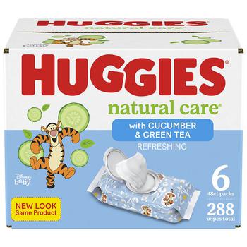 商品Huggies Natural Care | Refreshing Baby Wipes with Cucumber & Green Tea Cucumber & Green Tea,商家Walgreens,价格¥108图片