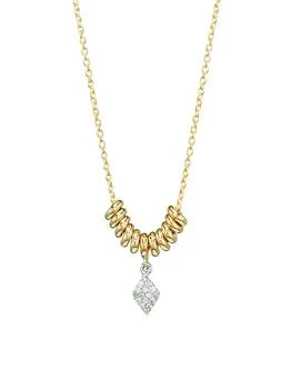 Meira T | 14K Yellow Gold & Pavé Diamond Marquise Disc Necklace,商家Saks Fifth Avenue,价格¥5076
