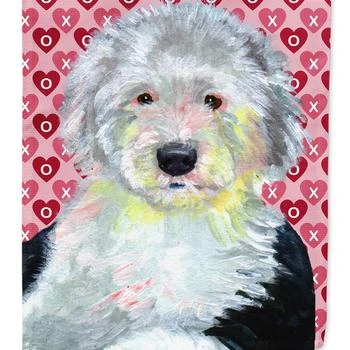 Caroline's Treasures | 11 x 15 1/2 in. Polyester Old English Sheepdog Hearts Love and Valentine's Day Portrait Garden Flag 2-Sided 2-Ply,商家Verishop,价格¥136